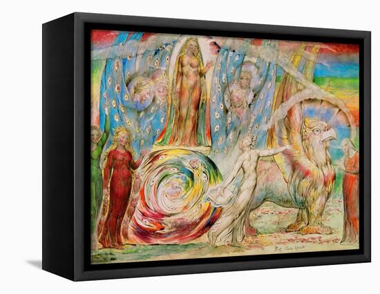 Beatrice addresses Dante from the carriage-William Blake-Framed Stretched Canvas