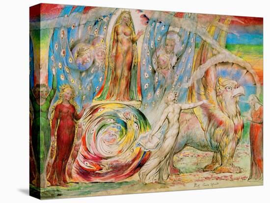 Beatrice addresses Dante from the carriage-William Blake-Stretched Canvas