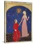 Beatrice Leading Dante, Paradise Scene from Divine Comedy-Dante Alighieri-Stretched Canvas