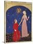 Beatrice Leading Dante, Paradise Scene from Divine Comedy-Dante Alighieri-Stretched Canvas