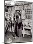 Beatrix Dussane in a Radio Recording Studio, C.1936 (B/W Photo)-French Photographer-Mounted Premium Giclee Print