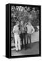 Beau Bridges, Jeff Bridges and Lloyd Bridges in their Backyard at Home, 1969 (B/W Photo)-Orlando Suero-Framed Stretched Canvas