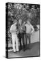 Beau Bridges, Jeff Bridges and Lloyd Bridges in their Backyard at Home, 1969 (B/W Photo)-Orlando Suero-Stretched Canvas