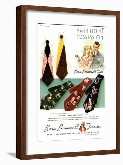 Beau Brummell, Magazine Advertisement, USA, 1940-null-Framed Giclee Print