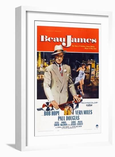 Beau James, from Left: Bob Hope, Vera Miles, 1957-null-Framed Art Print