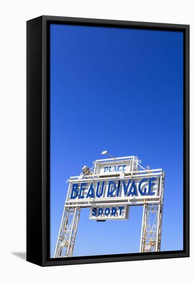 Beau Rivage Beach Sign-Amanda Hall-Framed Stretched Canvas