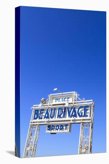 Beau Rivage Beach Sign-Amanda Hall-Stretched Canvas