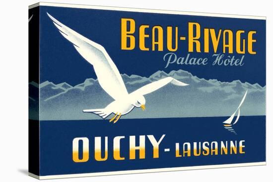 Beau-Rivage Palace Hotel, Seagull-null-Stretched Canvas