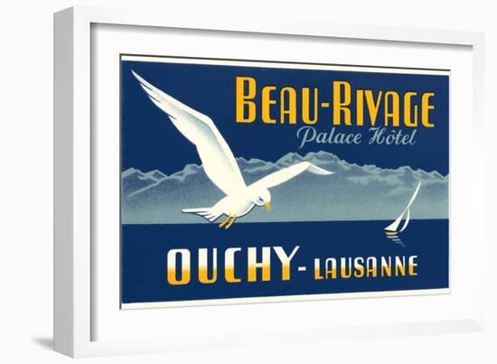 Beau-Rivage Palace Hotel, Seagull-null-Framed Premium Giclee Print