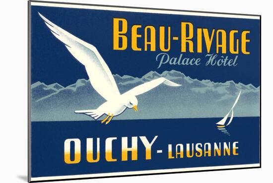 Beau-Rivage Palace Hotel, Seagull-null-Mounted Premium Giclee Print