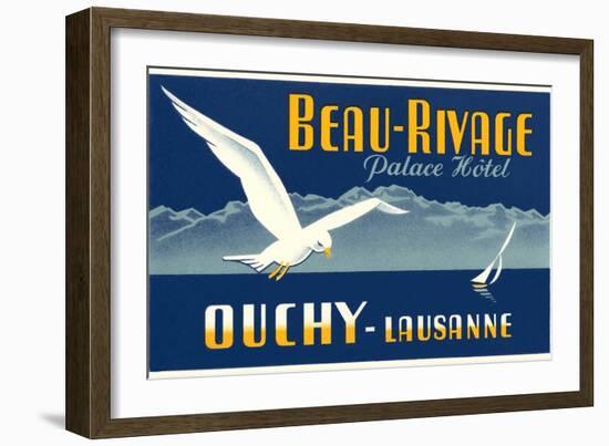 Beau-Rivage Palace Hotel, Seagull-null-Framed Art Print