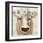 Beau with Flowers Neutral-Jeanette Vertentes-Framed Art Print