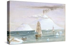 Beaufort Island and Mount Erebus. Discovered 28 January 1841, 1841 (Watercolour)-John Edward Davis-Stretched Canvas