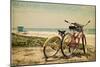 Beaufort, North Carolina - Bicycles and Beach Scene-Lantern Press-Mounted Art Print