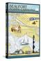 Beaufort, North Carolina - Nautical Chart-Lantern Press-Stretched Canvas