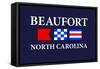 Beaufort, North Carolina - Nautical Flags-Lantern Press-Framed Stretched Canvas