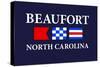 Beaufort, North Carolina - Nautical Flags-Lantern Press-Stretched Canvas