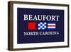 Beaufort, North Carolina - Nautical Flags-Lantern Press-Framed Art Print