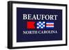 Beaufort, North Carolina - Nautical Flags-Lantern Press-Framed Art Print