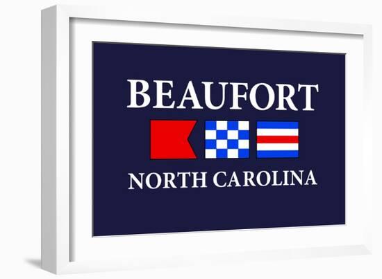 Beaufort, North Carolina - Nautical Flags-Lantern Press-Framed Art Print