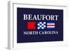 Beaufort, North Carolina - Nautical Flags-Lantern Press-Framed Art Print