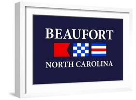 Beaufort, North Carolina - Nautical Flags-Lantern Press-Framed Art Print