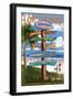 Beaufort, South Carolina - Sign Destinations-Lantern Press-Framed Art Print