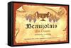 Beaujolais Label-null-Framed Stretched Canvas