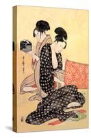 Beauties at Home-Kitagawa Utamaro-Stretched Canvas
