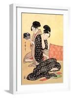 Beauties at Home-Kitagawa Utamaro-Framed Art Print