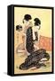 Beauties at Home-Kitagawa Utamaro-Framed Stretched Canvas