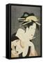 Beauties of the Pleasure Quarters (Seiro Bijin Awase): the Hostess of the Izumiya Teahouse-Rekisentei Eiri-Framed Stretched Canvas