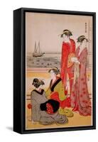 Beauties-Kiyonaga Tori-Framed Stretched Canvas