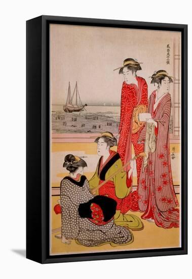 Beauties-Kiyonaga Tori-Framed Stretched Canvas