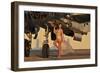 Beautiful 1940's Pin-Up Girl Standing with a B-25 Bomber-null-Framed Premium Photographic Print