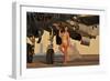 Beautiful 1940's Pin-Up Girl Standing with a B-25 Bomber-null-Framed Photographic Print