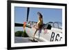 Beautiful 1940's Style Pin-Up Girl Posing with a P-51 Mustang-null-Framed Photographic Print