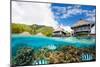 Beautiful above and Underwater Landscape of Moorea Island in French Polynesia-BlueOrange Studio-Mounted Photographic Print