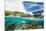 Beautiful above and Underwater Landscape of Moorea Island in French Polynesia-BlueOrange Studio-Mounted Photographic Print