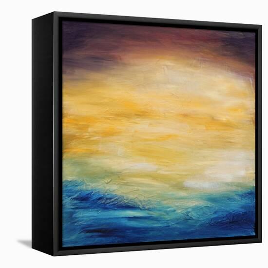 Beautiful Abstract Textured Background of Evening Sunset Sky over the Ocean-Acik-Framed Stretched Canvas