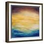 Beautiful Abstract Textured Background of Evening Sunset Sky over the Ocean-Acik-Framed Art Print