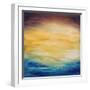 Beautiful Abstract Textured Background of Evening Sunset Sky over the Ocean-Acik-Framed Art Print