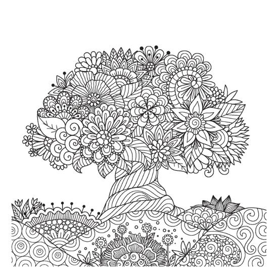 Download Beautiful Abstract Tree For Design Element And Adult Coloring Book Vector Illustration Posters Allposters Com
