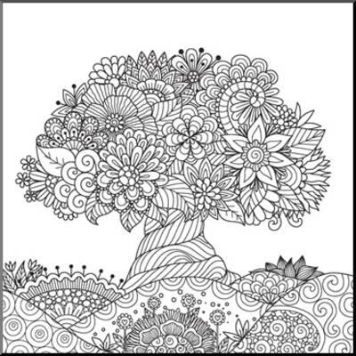 Download Beautiful Abstract Tree For Design Element And Adult Coloring Book Vector Illustration Posters Allposters Com