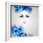 Beautiful Abstract Women with Abstract Design Natural Floral Elements-artant-Framed Art Print