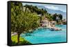 Beautiful Adriatic Bay and the Village near Split, Croatia-anshar-Framed Stretched Canvas