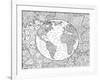 Beautiful Adult Coloring Book Page with Stylized Planet Earth-null-Framed Art Print