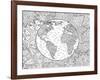 Beautiful Adult Coloring Book Page with Stylized Planet Earth-null-Framed Art Print