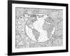 Beautiful Adult Coloring Book Page with Stylized Planet Earth-null-Framed Art Print