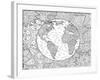 Beautiful Adult Coloring Book Page with Stylized Planet Earth-null-Framed Art Print